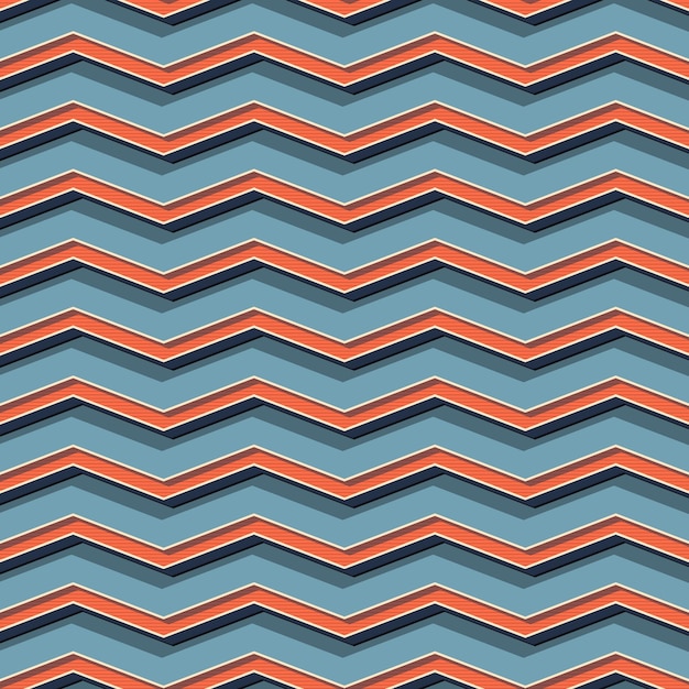 Patrón de zigzag retro, fondo geométrico abstracto en estilo años 80, 90. ilustración simple geométrica