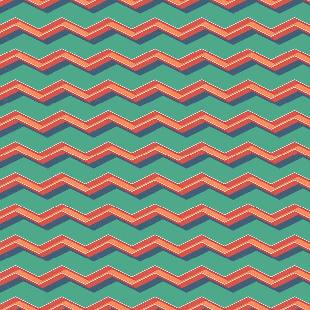 Patrón de zigzag retro, fondo geométrico abstracto en estilo años 80, 90. ilustración simple geométrica