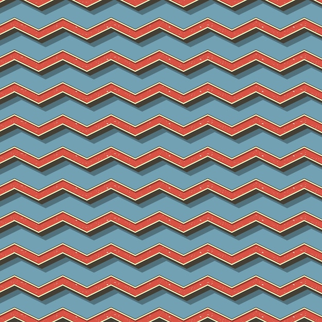 Patrón de zigzag retro, fondo geométrico abstracto en estilo años 80, 90. Ilustración simple geométrica