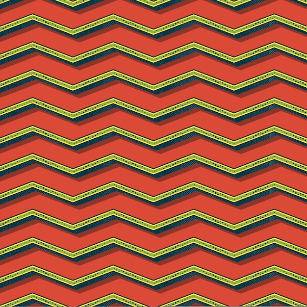 Patrón de zigzag retro, fondo geométrico abstracto en estilo años 80, 90. ilustración simple geométrica