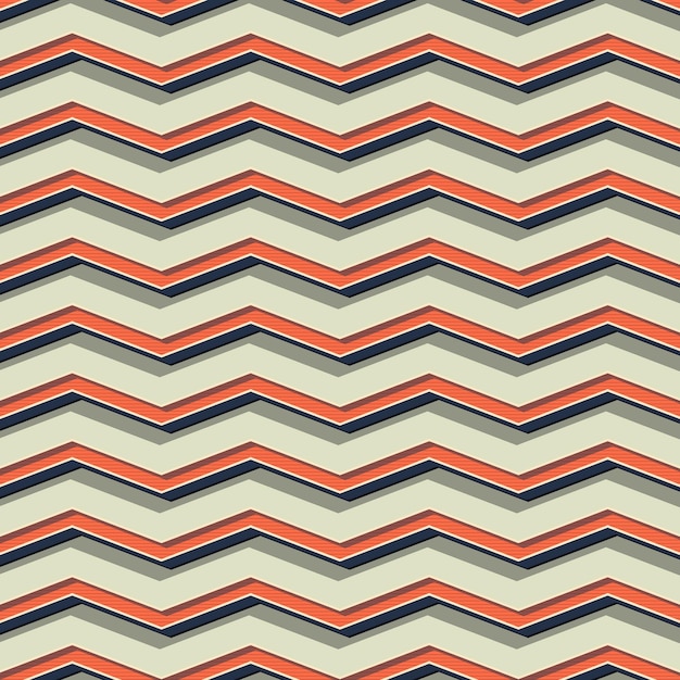 Patrón de zigzag retro, fondo geométrico abstracto en estilo años 80, 90. Ilustración simple geométrica