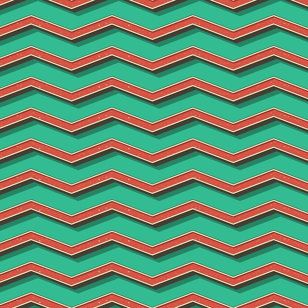 Patrón de zigzag retro. Fondo geométrico abstracto en imagen de estilo años 80, 90. Ilustración simple geométrica