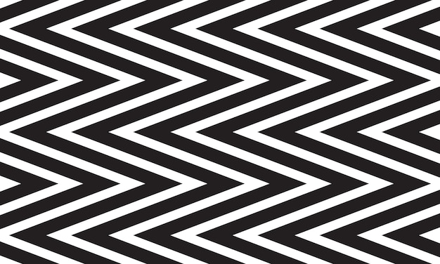 Patrón de zigzag vectorial de fondo en blanco y negro