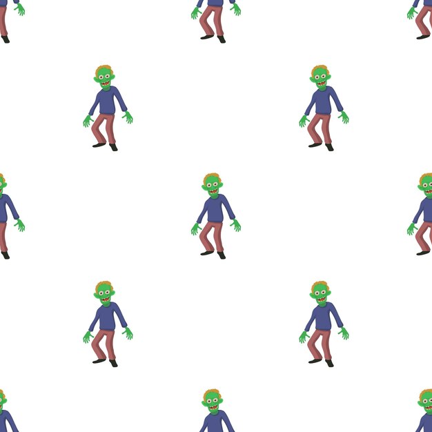 Patrón de zombi sonriente textura de fondo sin costuras repetición de papel tapiz vector geométrico