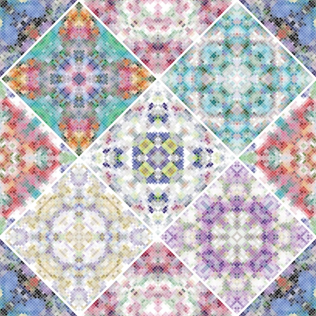 Vector patrones abstractos en el conjunto de mosaicos. ideal para imprimir en tela o papel.