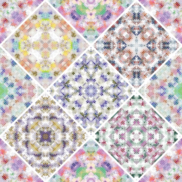 Vector patrones abstractos en el conjunto de mosaicos. ideal para imprimir en tela o papel.