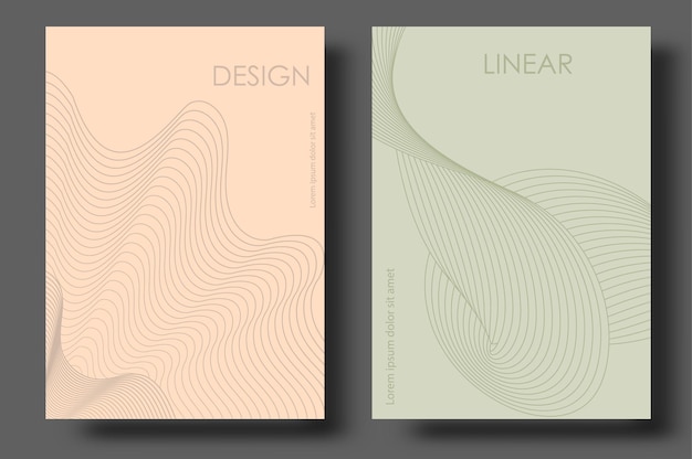 Los patrones abstractos de líneas paralelas onduladas La plantilla para postales de postales cubre el diseño interior y creativo