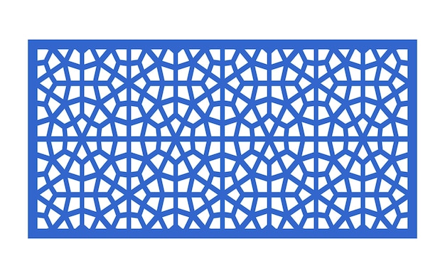 Patrones azules con fondo blanco plantilla floral y geométrica islámica para cnc y corte láser