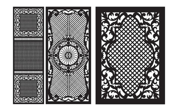 Patrones en blanco y negro con motivos islámicos y geométricos para cnc y corte por láser