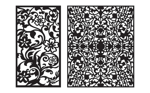 Patrones en blanco y negro con motivos islámicos y geométricos para cnc y corte por láser
