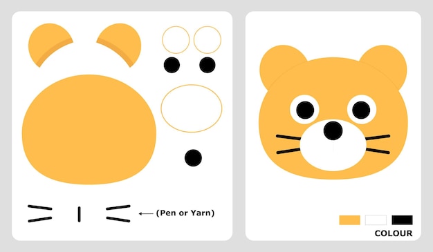 Patrones de cabeza de gato para patchwork de aplicación y artesanías de papel en patrones de rompecabezas de corte y pegado