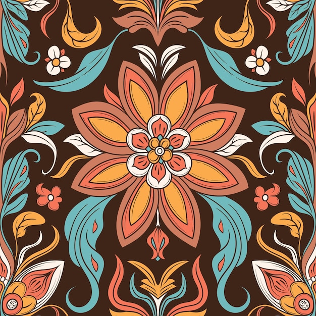 patrones coloridos con diseños florales en él