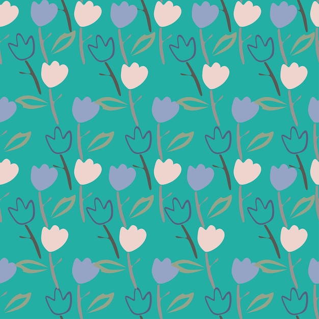 Patrones coloridos que representan plantas tropicales flores ramas de flores hojas sobre un fondo azul
