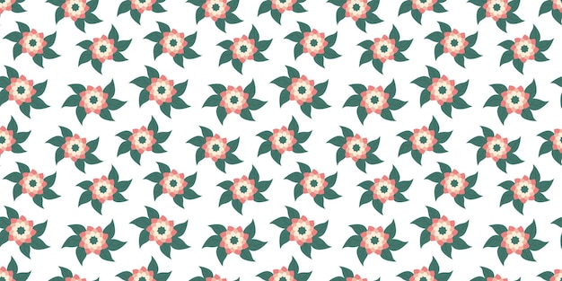Patrones sin costuras con azul rosado dibujado a mano Flores sobre fondo blanco Lindo papel tapiz de verano diseño minimalista sin fin