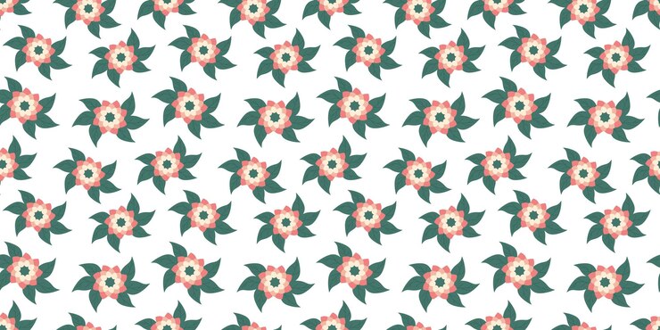 Patrones sin costuras con azul rosado dibujado a mano Flores sobre fondo blanco Lindo papel tapiz de verano diseño minimalista sin fin