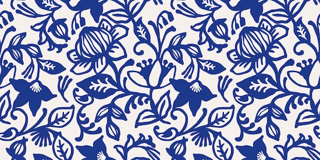 Patrones sin costuras azules étnicos con motivos vegetales Diseño abstracto moderno para la cubierta de papel, la tela, la decoración interior y otros