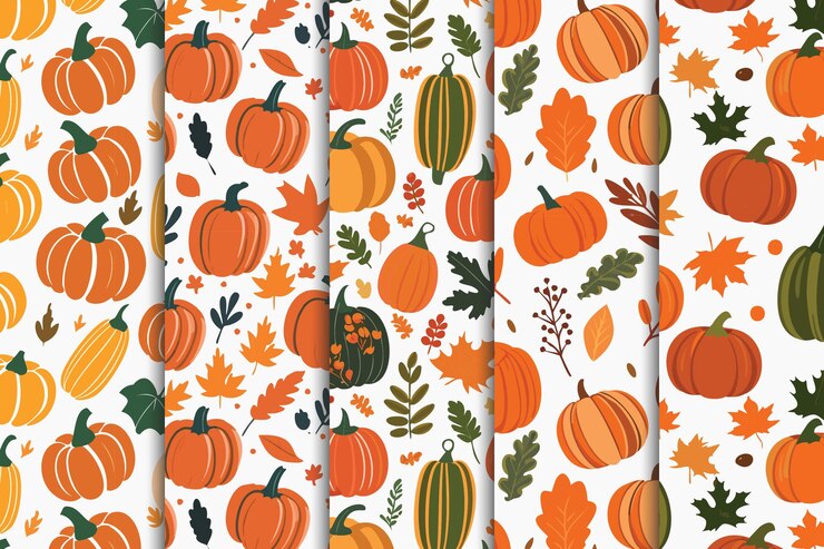 Los patrones sin costuras de la calabaza de otoño