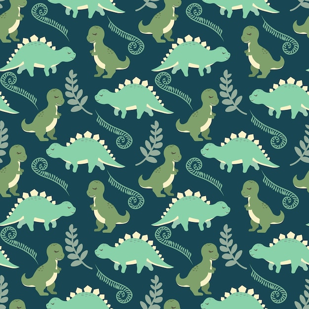 Patrones sin costuras de dinosaurios puede crear un diseño impresionante de tela y almohada | Vector Premium Patrones sin costuras de dinosaurios puede crear un diseño impresionante de tela y almohada | Vector Premium