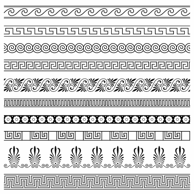 Vector patrones sin costuras en estilo griego.