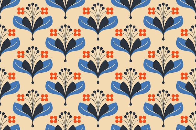 Patrones sin costuras con flores decorativas en el arte vectorial