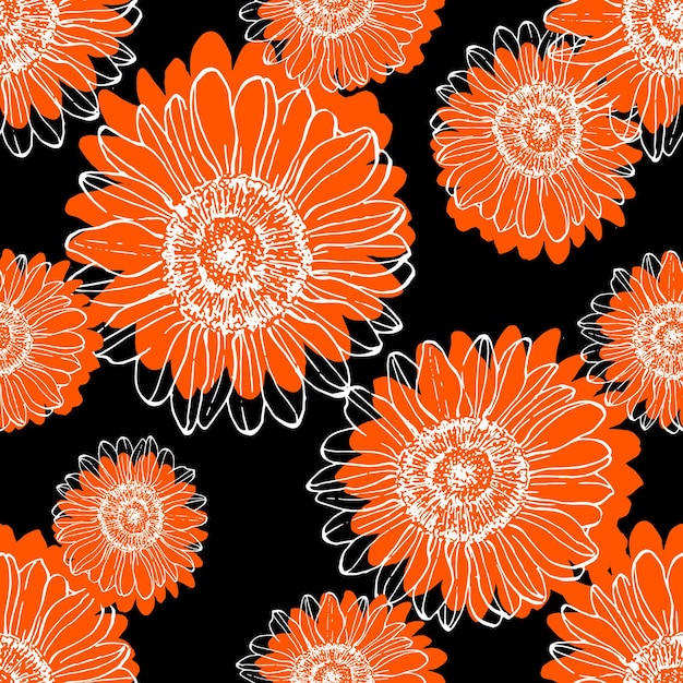 Patrones sin costuras de girasol