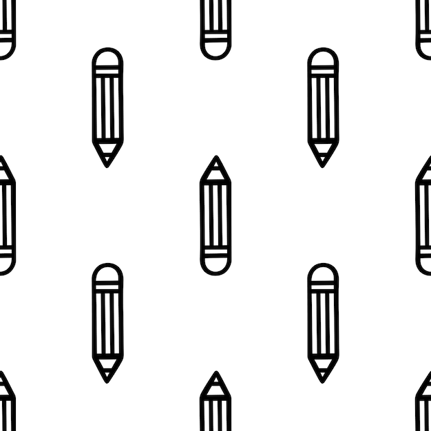 Los patrones sin costuras del lápiz de dibujos animados son vectoriales