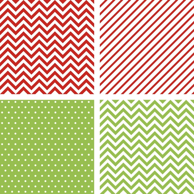 Patrones sin costuras navideños Conjunto de fondos mínimos vectoriales para la decoración en colores navideños