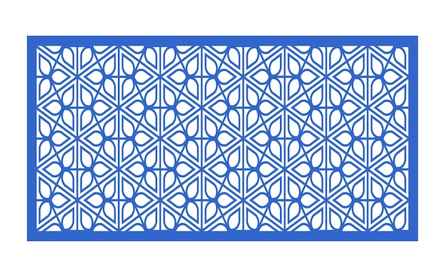 Patrones decorativos azules Motivos florales y geométricos islámicos para cnc y corte por láser