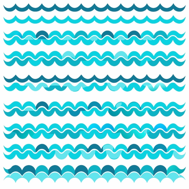 patrones decorativos de líneas de onda en varios tonos de azul para diseños con temas oceánicos