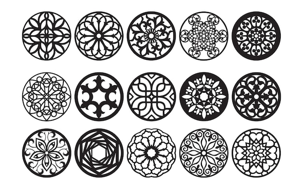 Patrones decorativos con motivos islámicos y geométricos