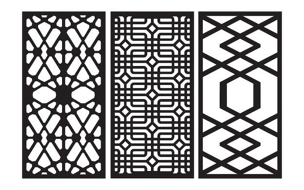 Patrones decorativos con motivos islámicos y geométricos