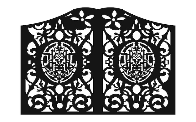 Vector patrones decorativos en negro con motivos islámicos y geométricos para cnc y corte por láser