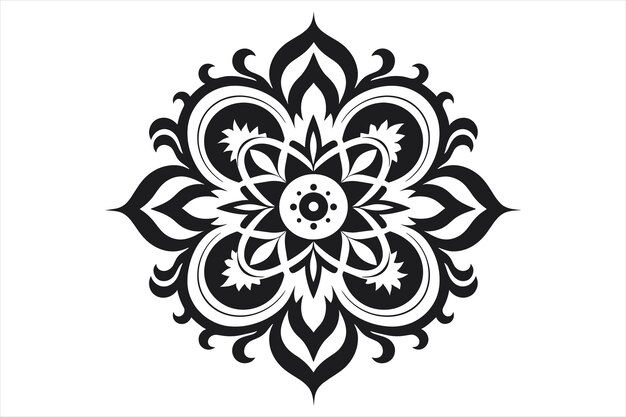 Patrones de diseño de Mandala Vector de silueta