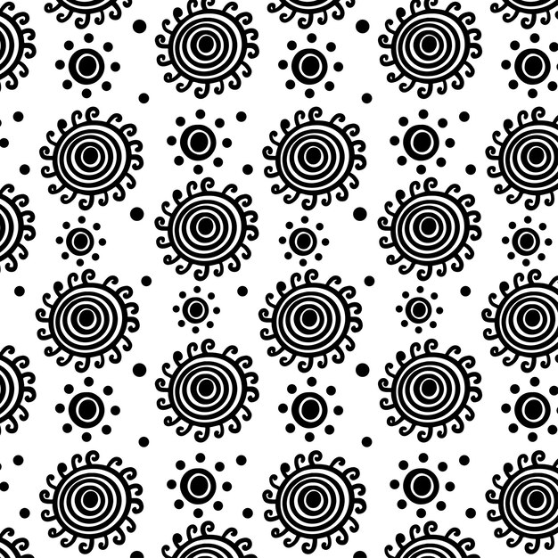 Patrones étnicos con sol abstracto Elementos gráficos textiles sencillos dibujados a mano