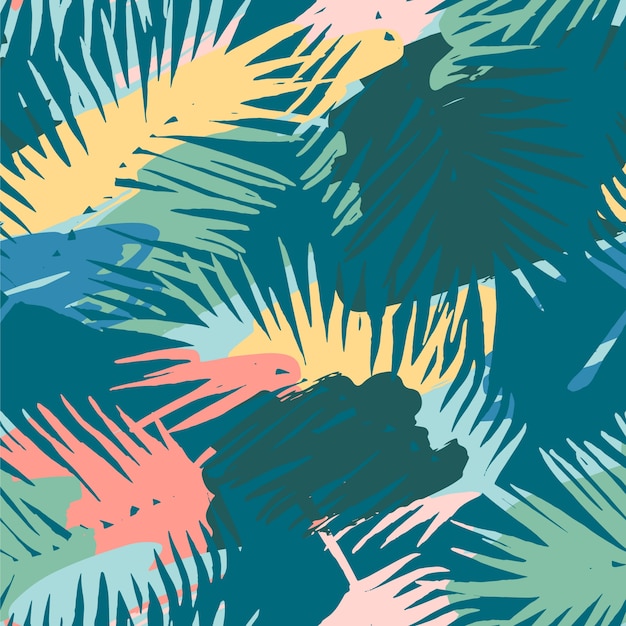 Patrones exóticos sin fisuras con plantas tropicales y fondo artístico