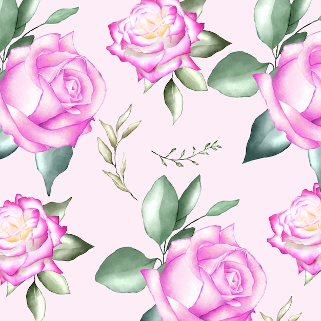 patrones sin fisuras con acuarela floral y hojas
