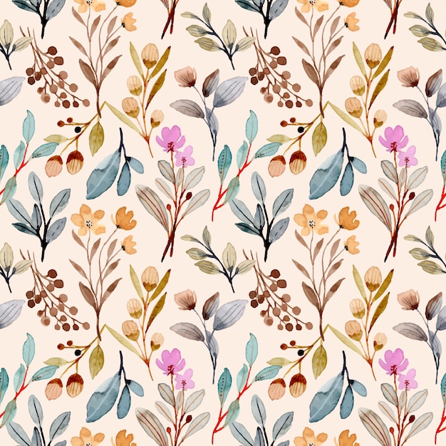 patrones sin fisuras con acuarela floral salvaje