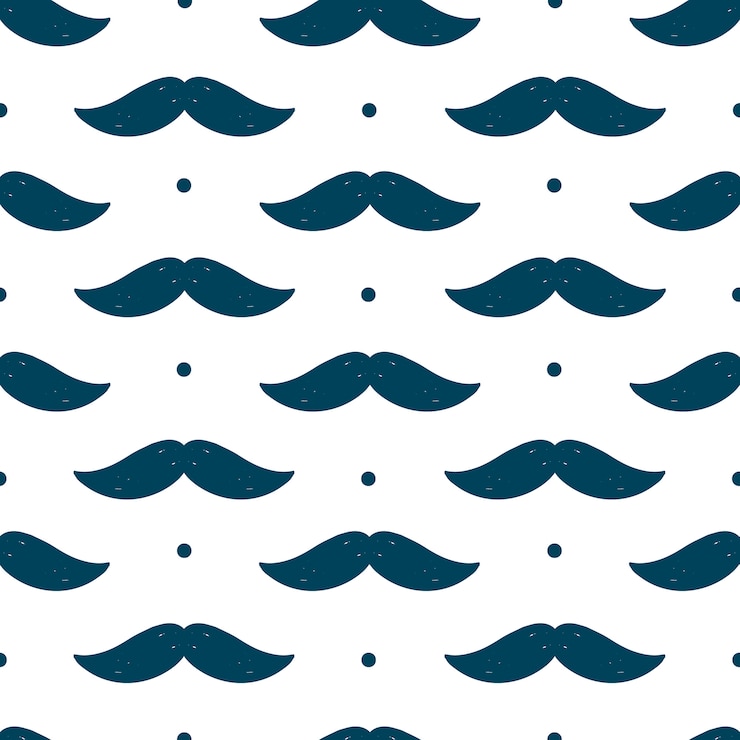 Vector patrones sin fisuras con bigote para el día del padre