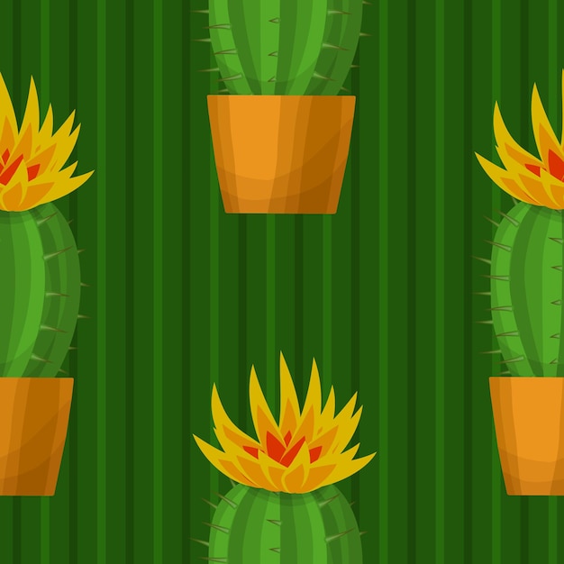 Patrones sin fisuras con cactus