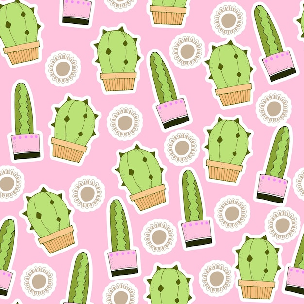 Patrones sin fisuras con cactus