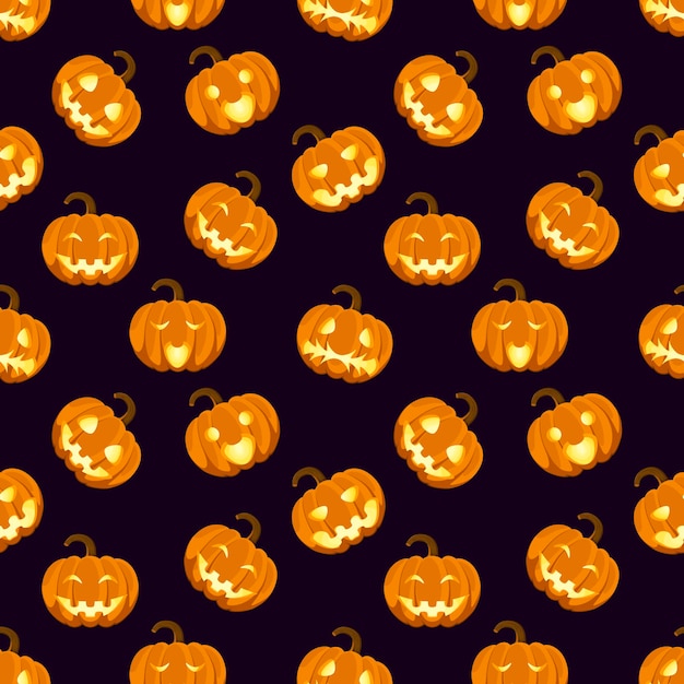 Patrones sin fisuras con calabazas para Halloween.