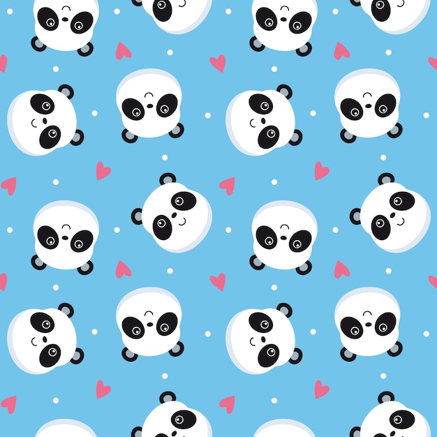 Patrones sin fisuras con cara de panda