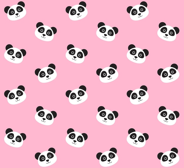 Patrones sin fisuras de caras de panda