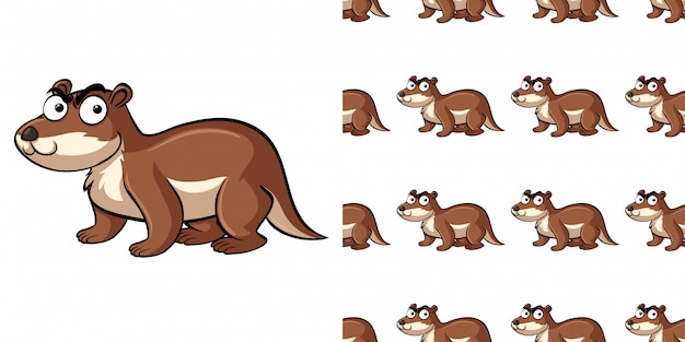 patrones sin fisuras con castor marrón
