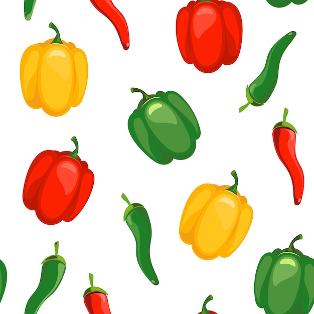 Patrones sin fisuras con chile y pimientos