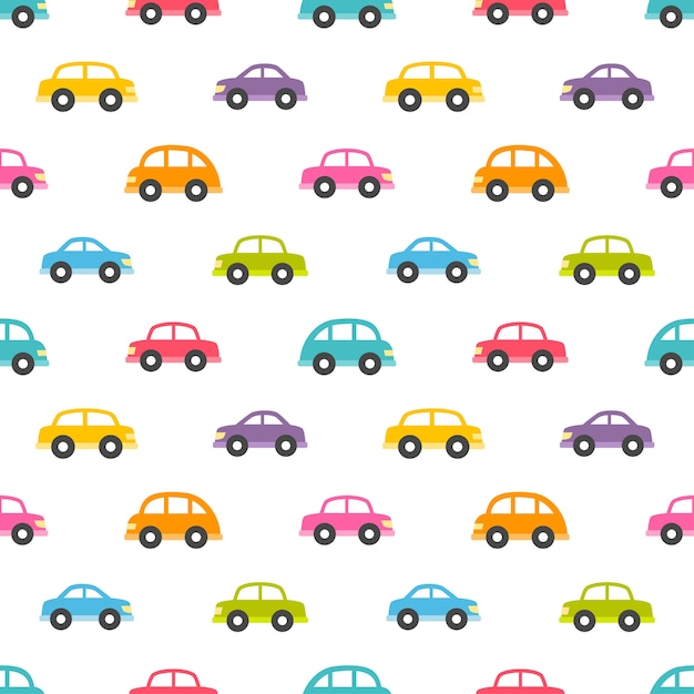 Patrones sin fisuras con coches de dibujos animados