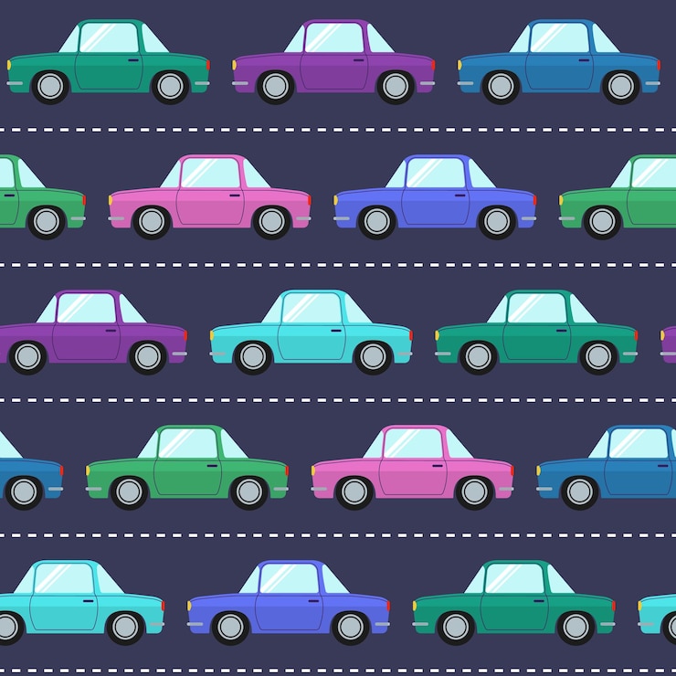 Vector patrones sin fisuras con los coches