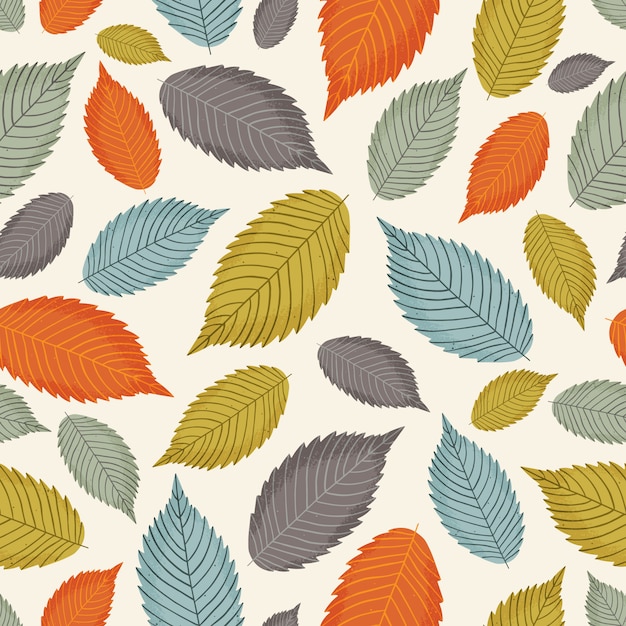 Patrones sin fisuras con coloridas hojas de otoño