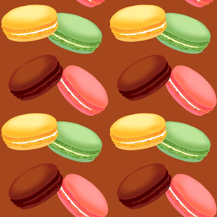 Vector patrones sin fisuras con coloridos macarrones