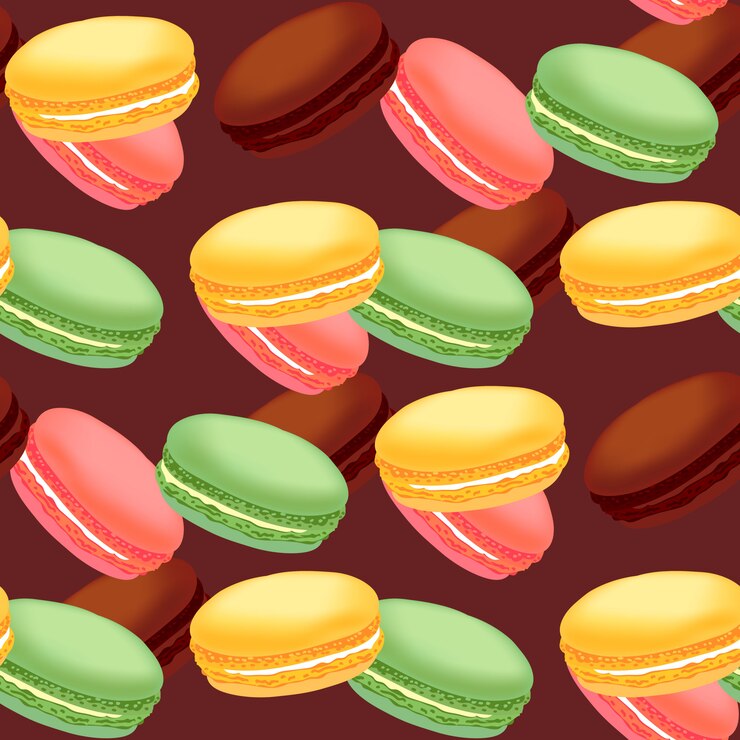 Vector patrones sin fisuras con coloridos macarrones